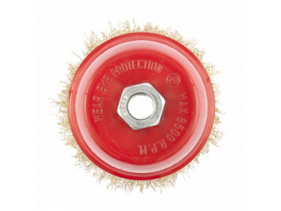 Щетка для УШМ, 150 мм, М14, "чашка", латунированная витая проволока// MATRIX