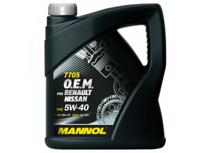MANNOL 7705 O.E.M. 5W-40 for Renault Nissan 4L от MANNOL MANNOL 7705 O.E.M. 5W-40 for Renault Nissan 4L